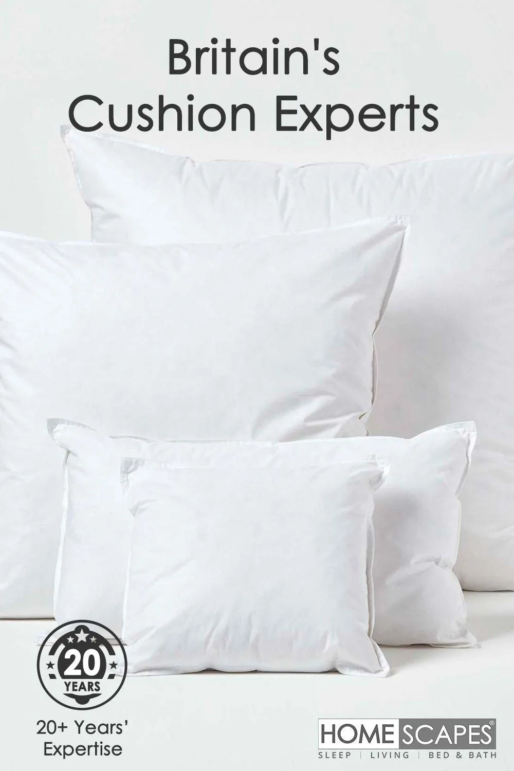 Homescapes Duck Feather Cushion Pads - Luxury Cushion Filler & Inserts in White 6