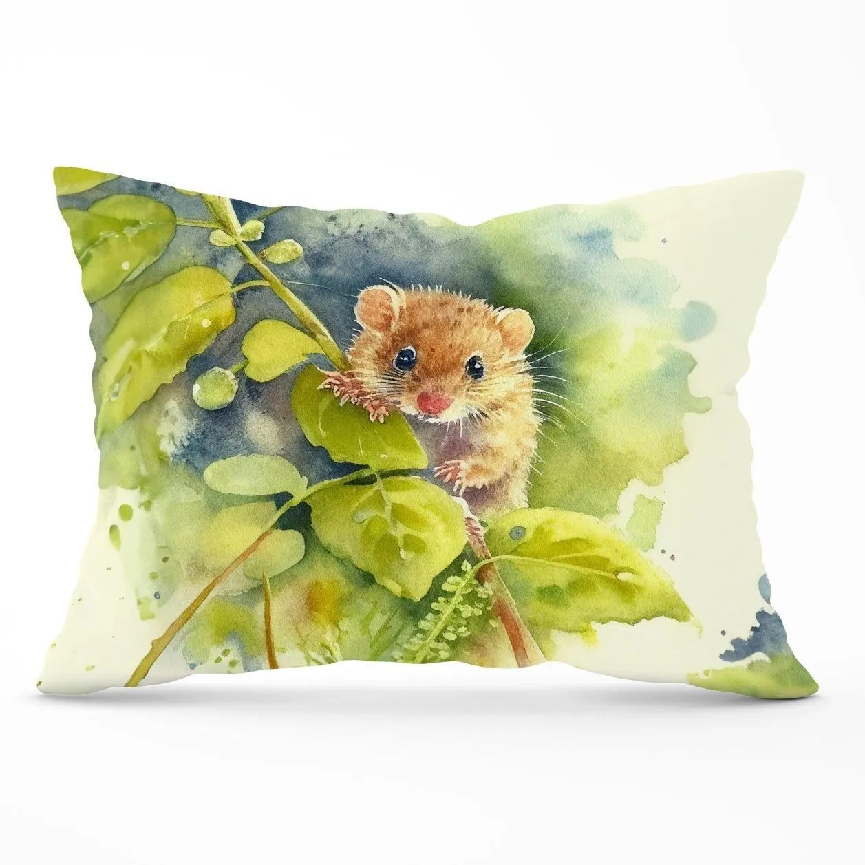 Warren Reed - Designer Dormouse Watercolour Cushions in Brown