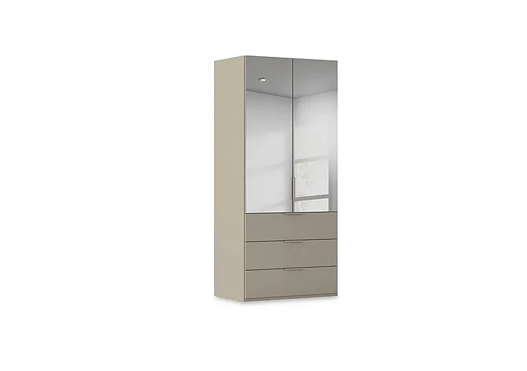 Haven 101cm 2 Door Combi Wardrobe with Mirror Doors and Décor Drawers