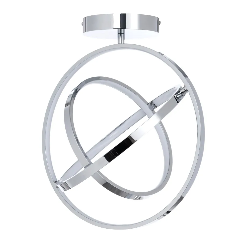 Ingel Rings Orbital LED Flush Ceiling Light, Chrome 1