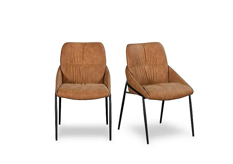 Pien Pair of Faux Leather Dining Chairs with Metal Legs - In Time for Christmas