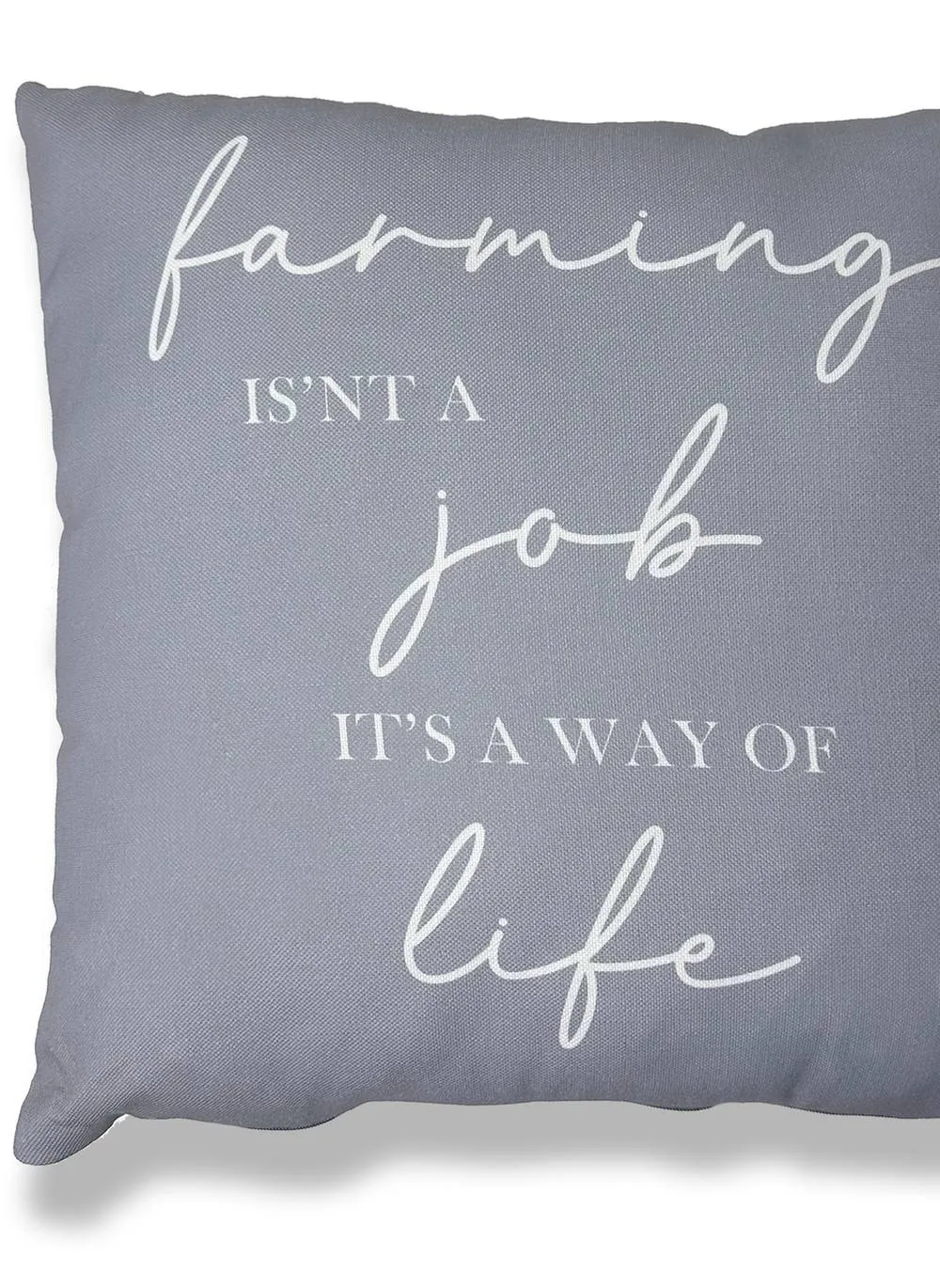 Martex Filled Cushion 100% Polyester - 45 x 45cm - Farming is a way of life in Grey 2