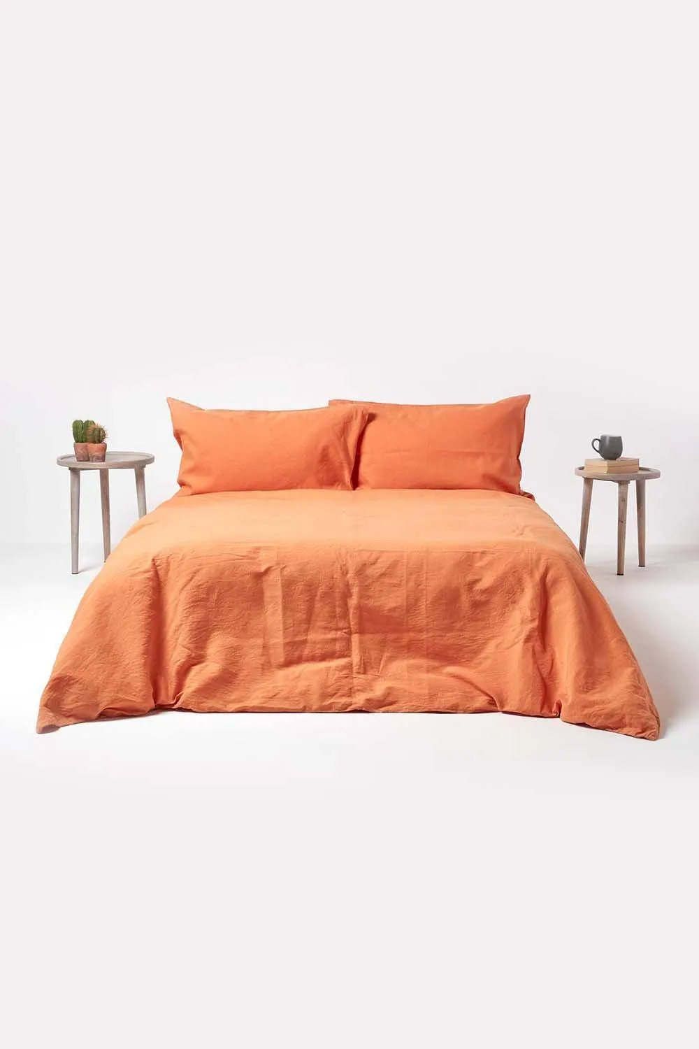 Homescapes Linen Housewife Pillowcase, Standard in Burnt Orange 5