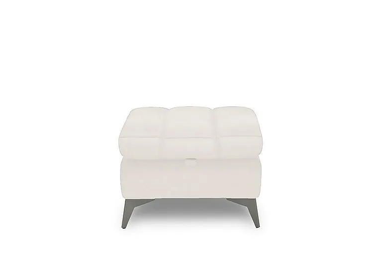 Angelo Leather Storage Footstool - White