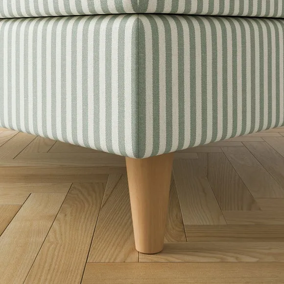 Zoe Pinstripe Fabric Square Storage Footstool 3