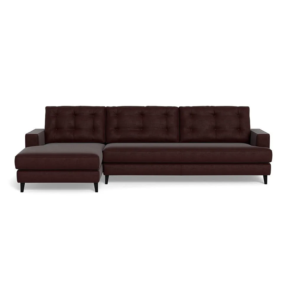 Heal's Mistral Left Hand Facing Corner Sofa Smart Luxe Velvet Acorn Black Beech Feet 2