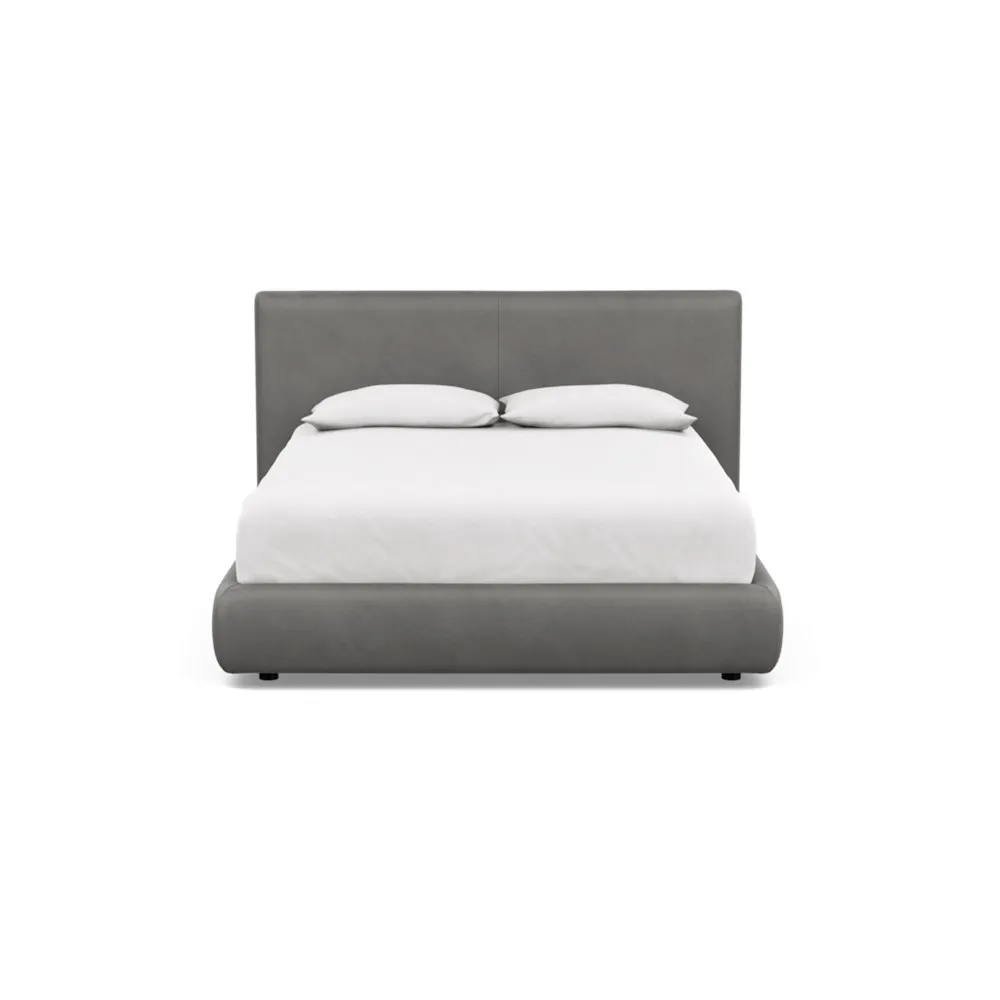 Heal's Alba Bed Double Luxury Leather Slate 1