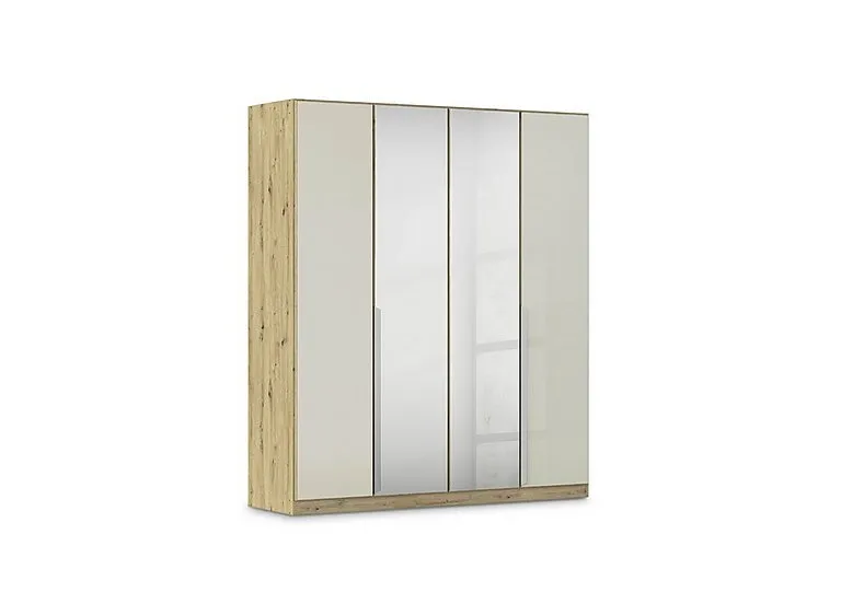 Freja 181cm 4 Door Hinged Glass Wardrobe With Mirror Doors