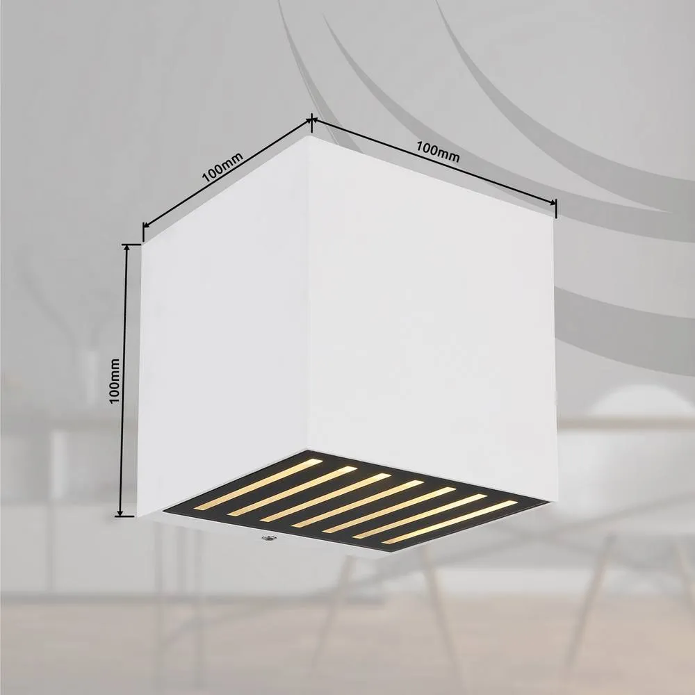 Netlighting Illi Outdoor Up Down Wall Lamp White Matt IP54 Glass Shade LED 3000K 5