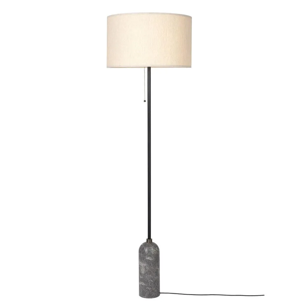 Gubi Gravity Floor Lamp Grey Marble Base Canvas Shade 2