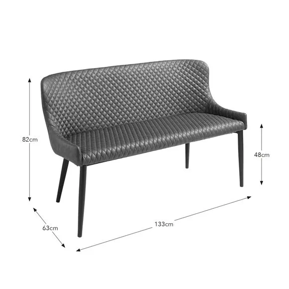 Montreal 2 Seater Dining Bench, Faux Leather, 133cm 6