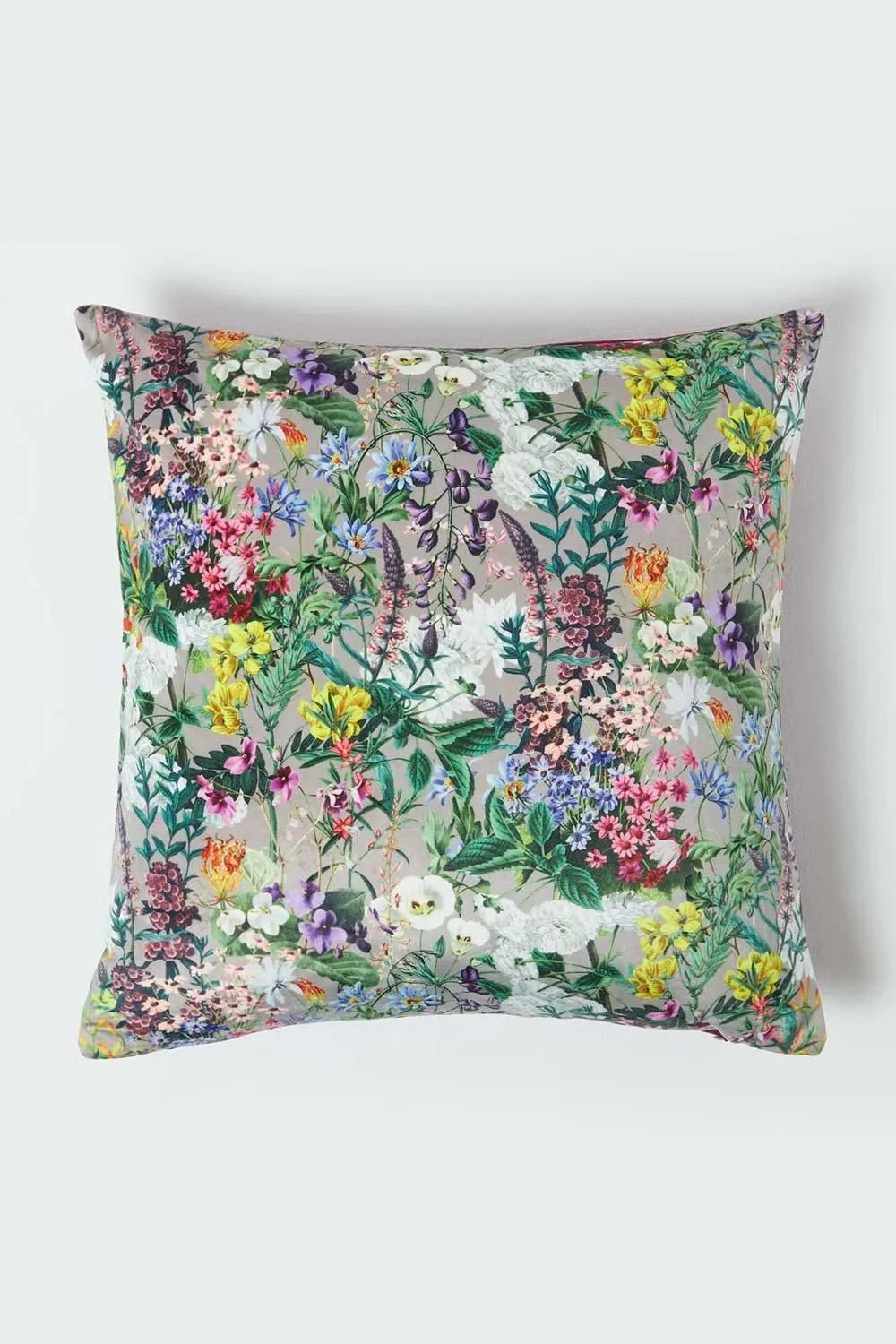 Homescapes Floral Botanical Garden Cushion 46 x 46 cm in Purple
