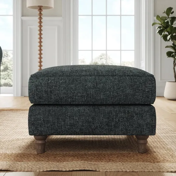 Flori Chunky Chenille Footstool 2