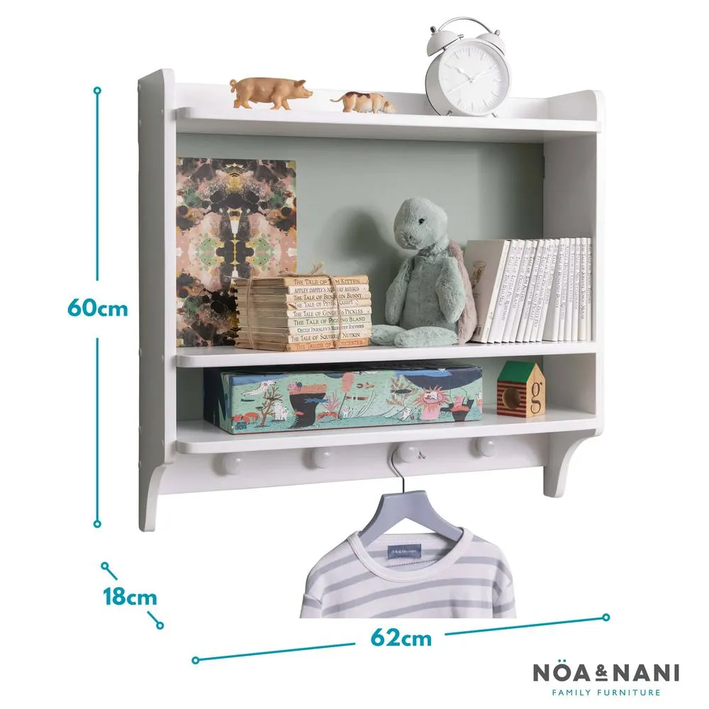 Nöa and Nani Hege Double Shelf with Coat Hook in White 4