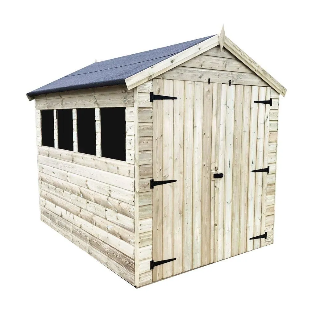 Marlborough 8 x 6 Premier Pressure Treated Apex Shed in Natural 2