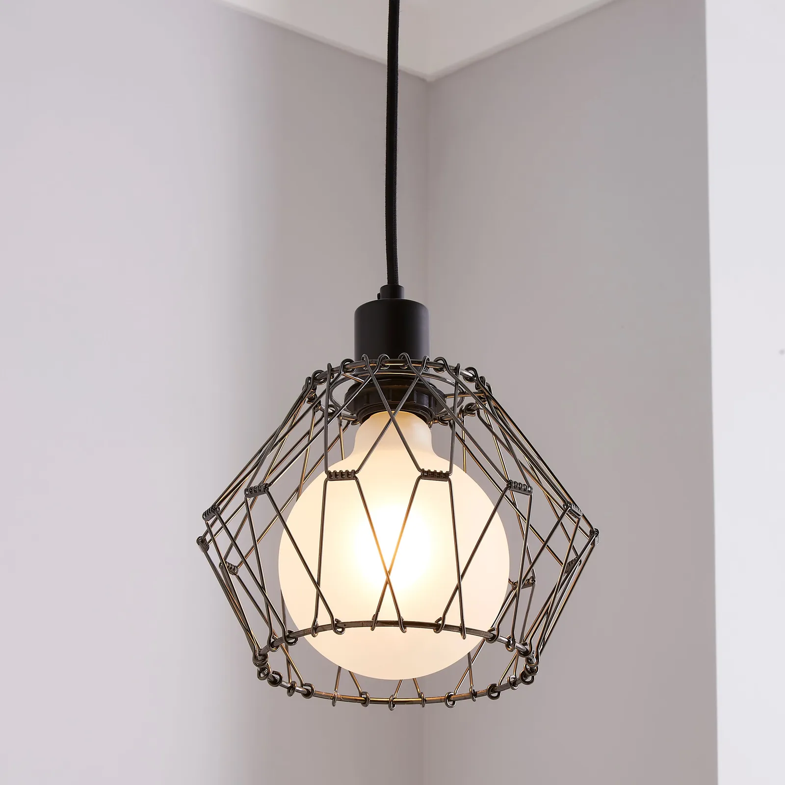 Frances 1 Light Gunmetal Pendant Grey