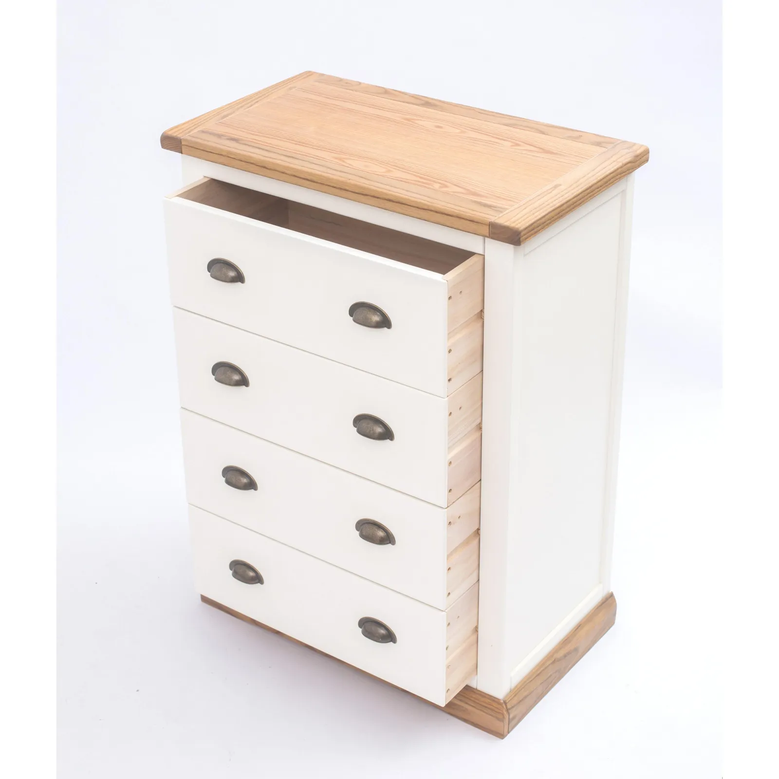 Cabinet Bits Tropea 4 Drawer Chest of Drawers Brass Cup Handle in Off-White 4
