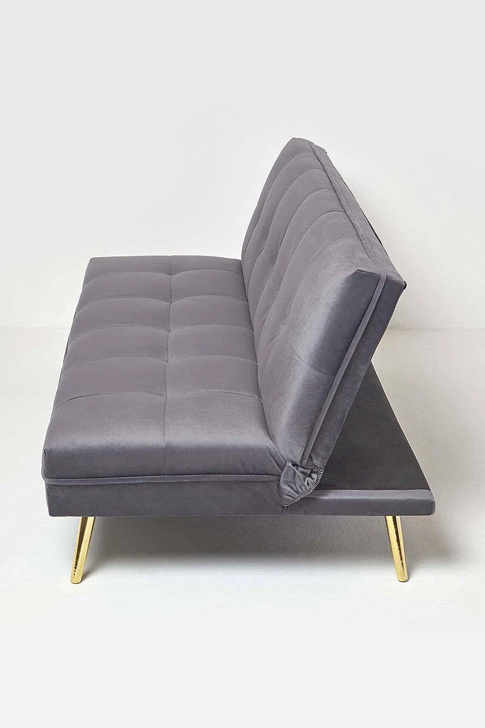 Homescapes Laurie Velvet Click Clack Sofa Bed in Dark Grey 4