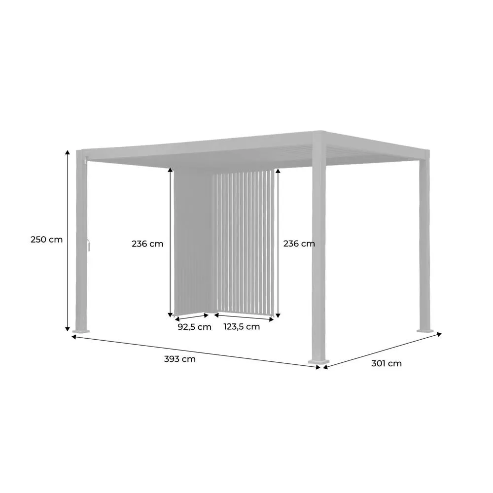 sweeek Louvered pergola Triomphe 3x4m + vertical louvers 100cm + vertical in Dark Grey 5