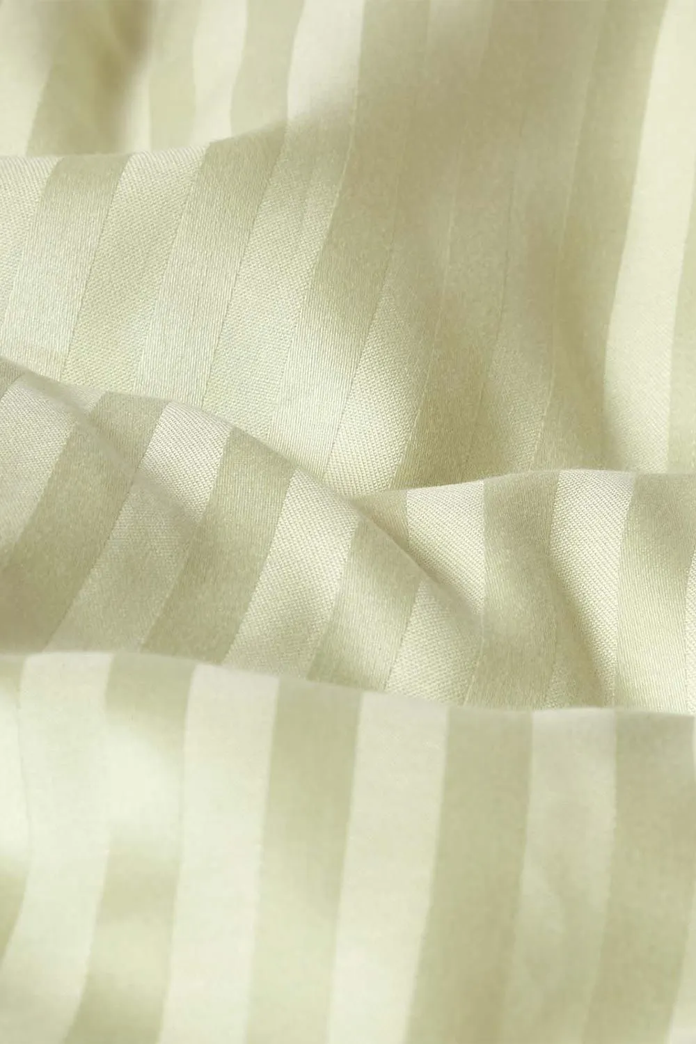 Homescapes Egyptian Cotton Stripe Duvet Cover & Pillowcase 330 TC in Green 4