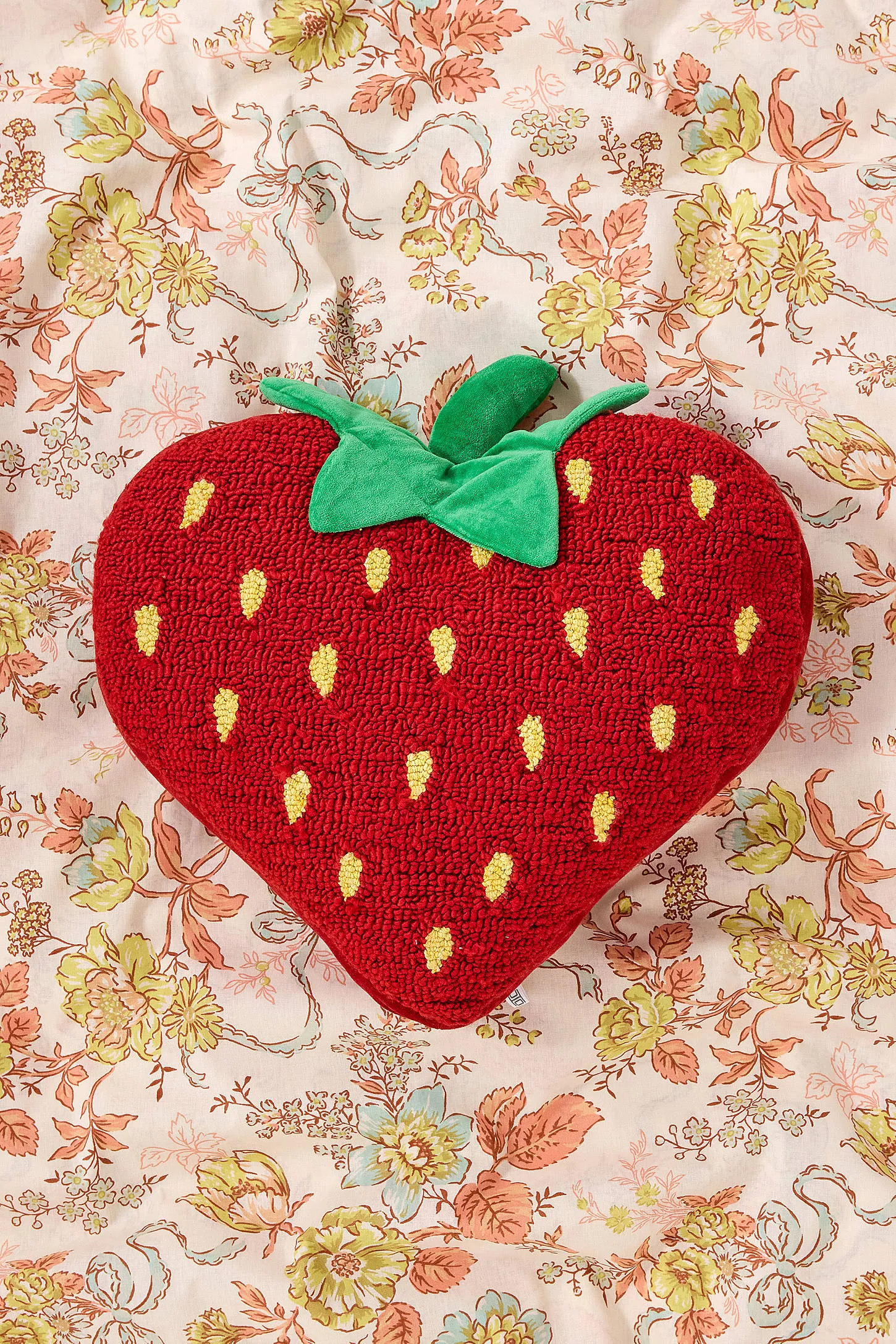 Strawberry Heart Cushion - Red