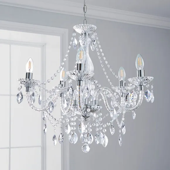 Marie Therese Chrome Integrated LED 5 Light Chandelier 2