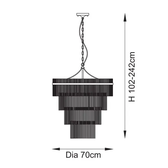 Vogue Langdon Art Deco 16 Light Adjustable Chandelier 6