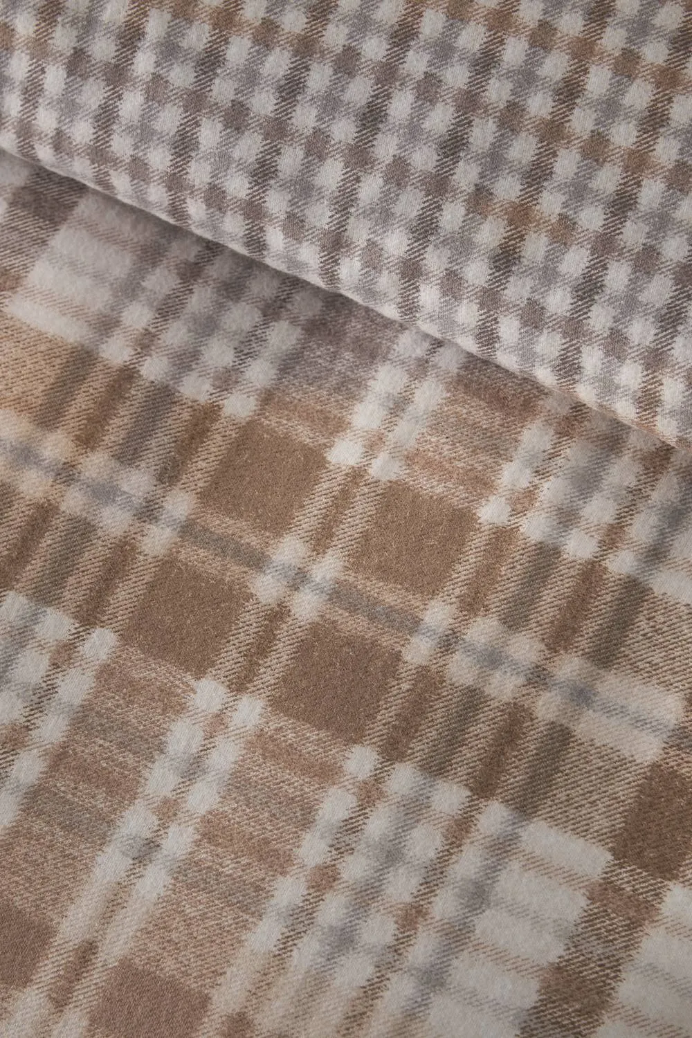 Catherine Lansfield Brushed Hamish Check Duvet Cover Set in Natural 4