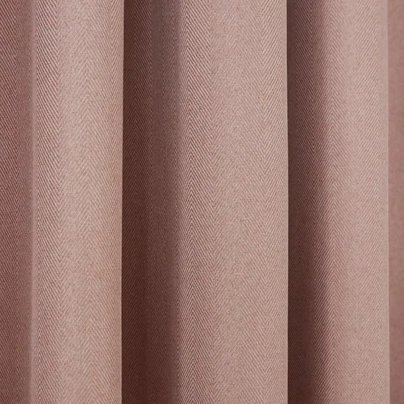 Rotterdam Herringbone Blackout Eyelet Curtains 3
