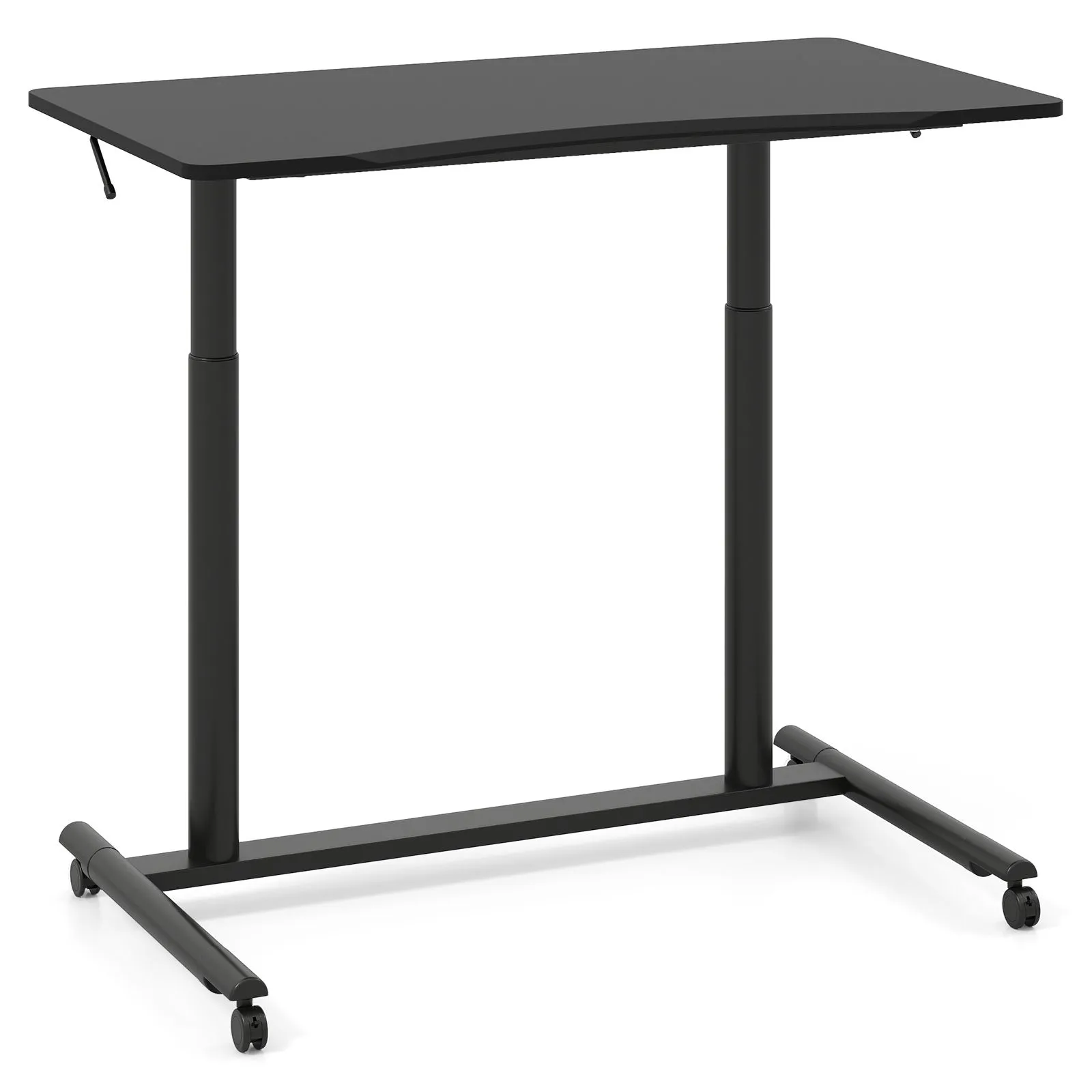 Costway Mobile Standing Desk C-Shaped Sit Stand Desk w/Adjustable Height in Black 4