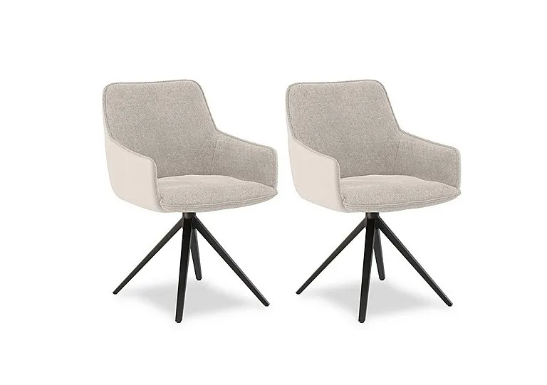 Jose Pair of Swivel Dining Arm Chairs
