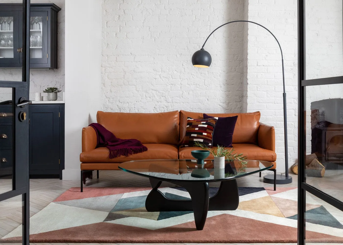 Heal's Matera 2 Seater Sofa Nobilis Velvet Rust Black Feet 2
