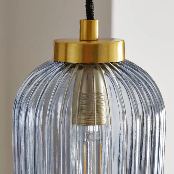 Riley Ribbed Adjustable Pendant Light 4