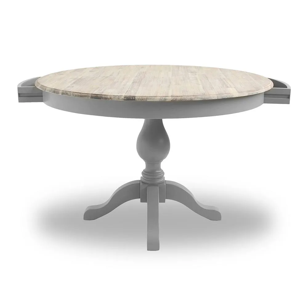 Statement Furniture Florence Large Pedestal Round Dining Table 120cm in Light Grey 2