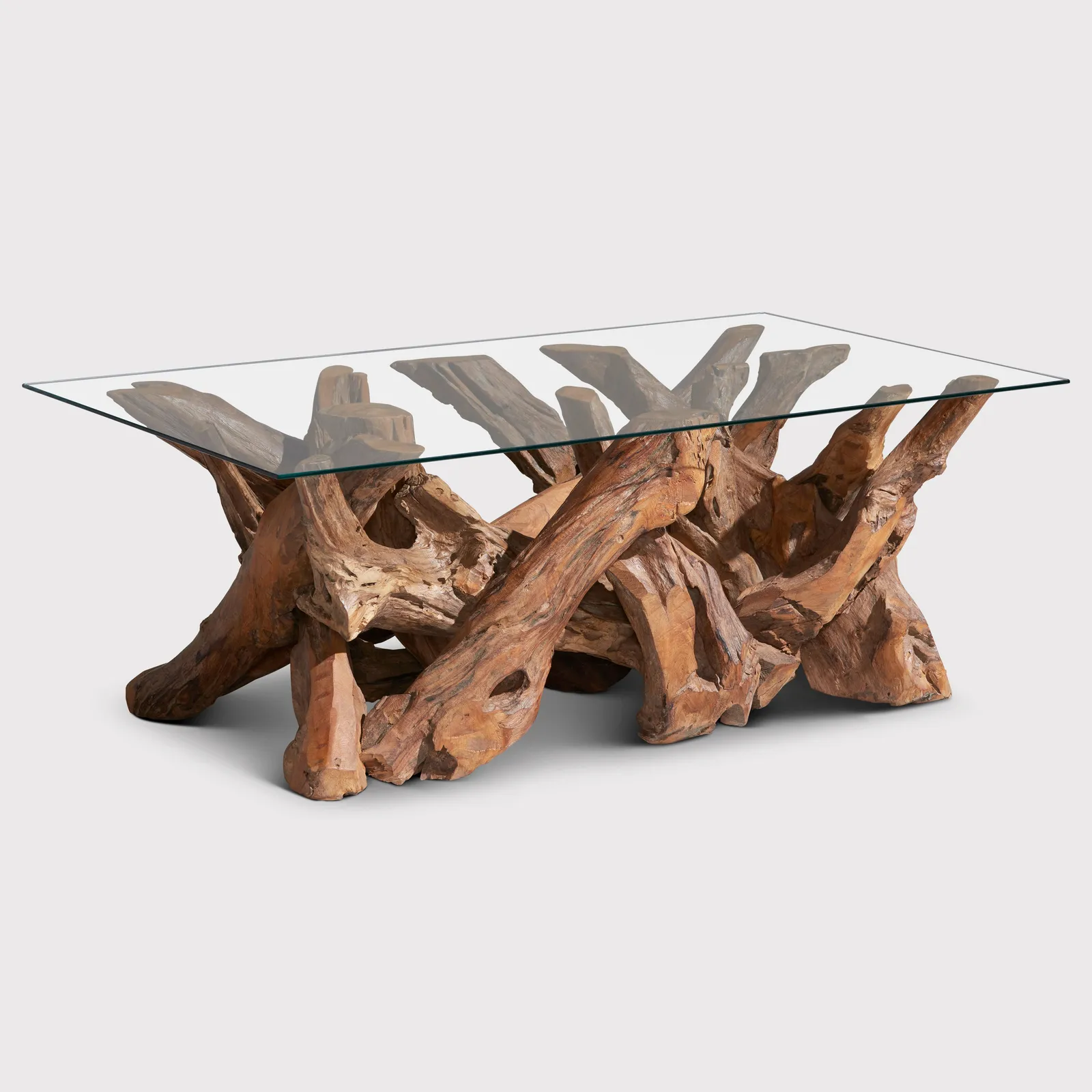 Whinfell Rectangular Coffee Table, Brown Glass | Barker & Stonehouse