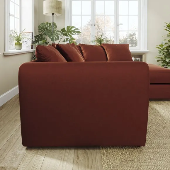 Blake Curved Arm Opulent Velvet Corner Chaise Sofa 2