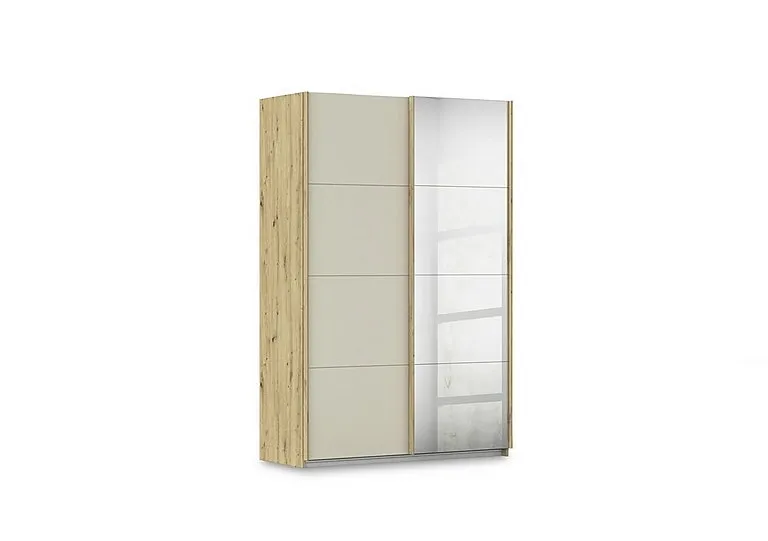 Freja 136cm 2 Door Sliding Decor Wardrobe With Mirror Door
