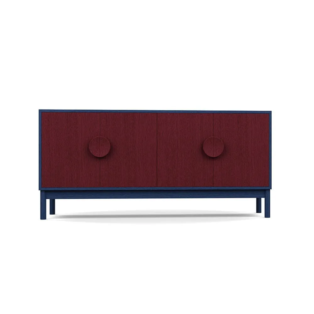 Heal's Tinta Sideboard Blue Stain Frame Red Stain Doors 1