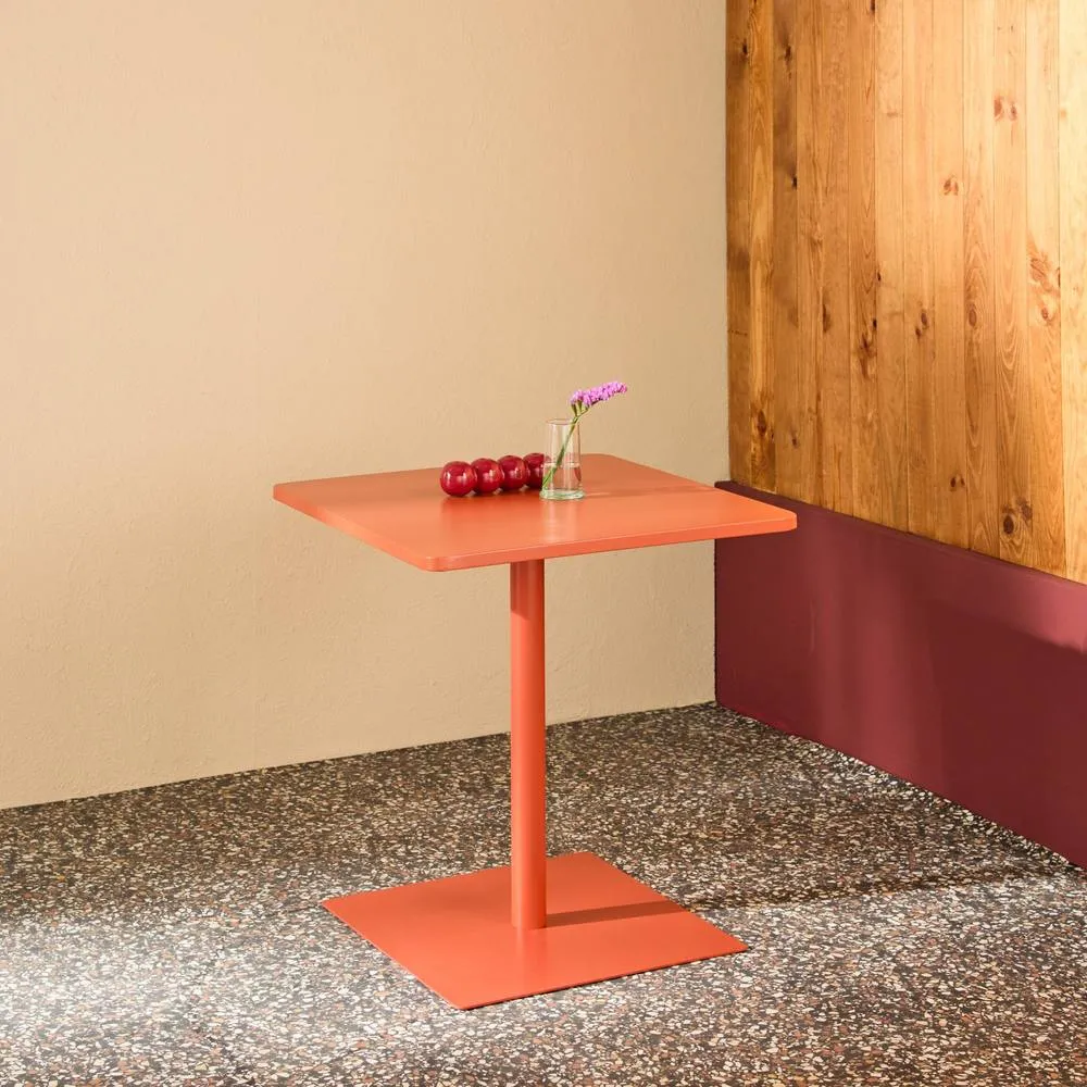 sweeek Square steel bistro garden table seats 2 in Terracotta 4