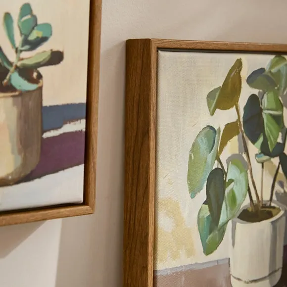 Set Of 3 Abstract Neutral Botanical Framed Canvases 2