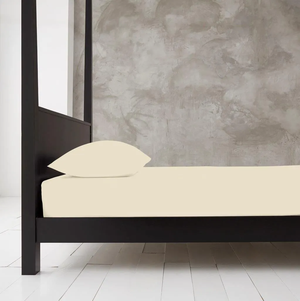 Smart Living Polycotton Bed Linen Luxury Bedsheet or Pillowcase Non Iron in Cream 2