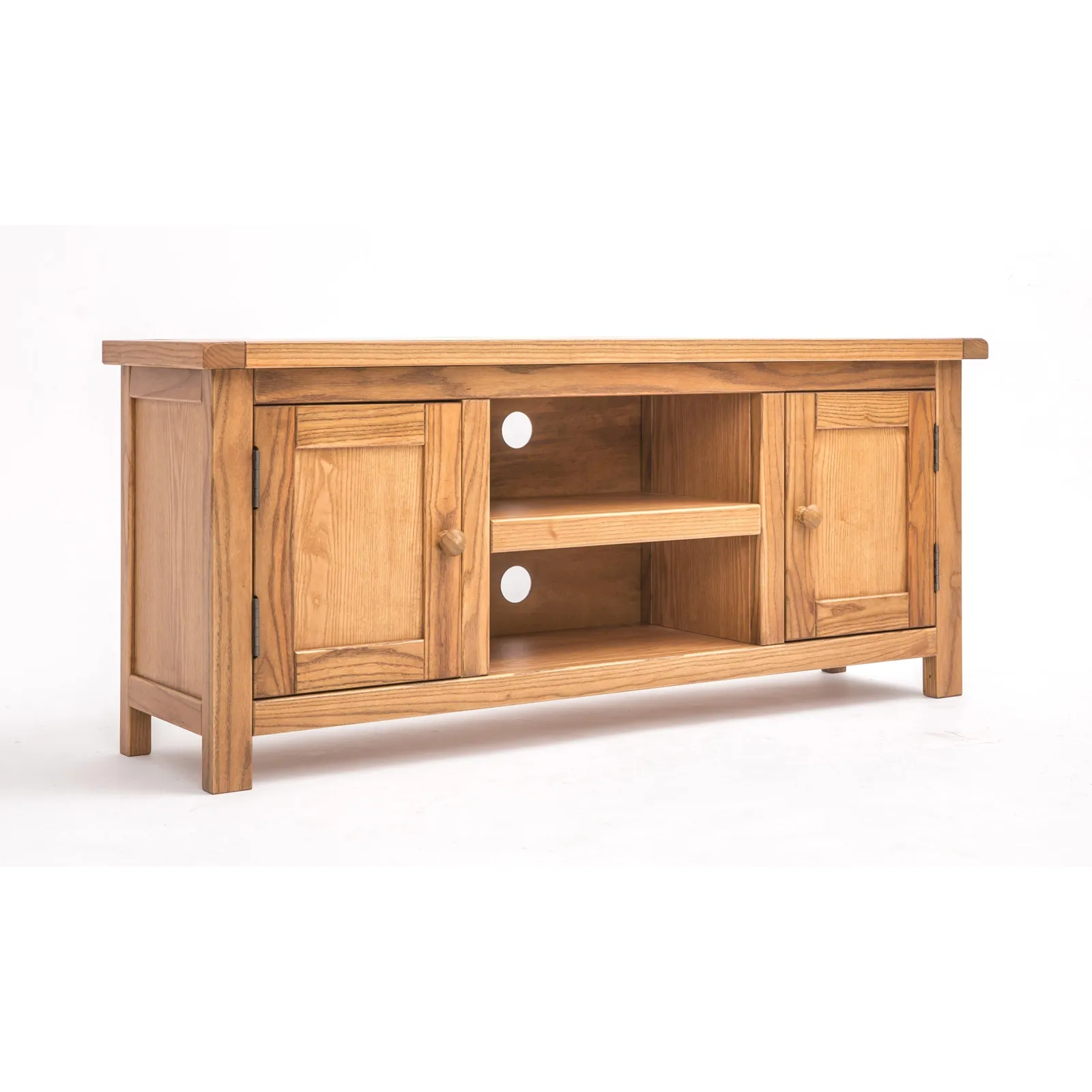 Cabinet Bits Trivento Light Wood 2 Door TV Cabinet Wood Knob in Natural 2