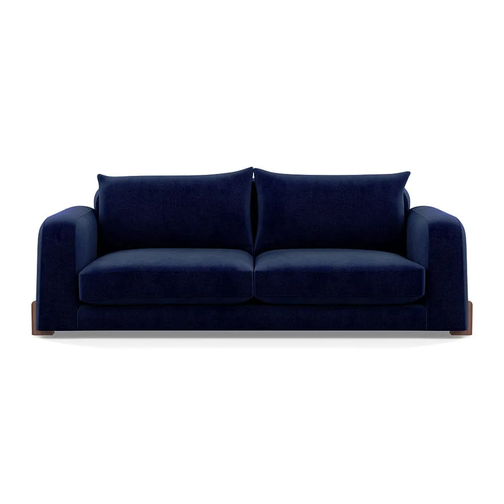 Heal's Nuvola 4 Seater Sofa Smart Luxe Velvet Midnight Walnut Stained Feet 1
