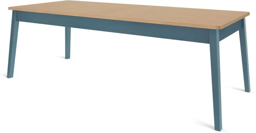 Custom MADE Harrison Shaker 10 Seat Dining Table, Oak and Teal