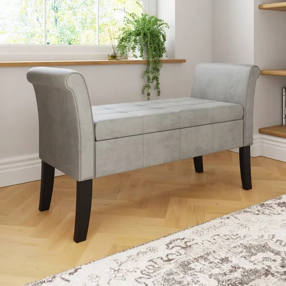 Balmoral Window Seat, Grey Chenille 3