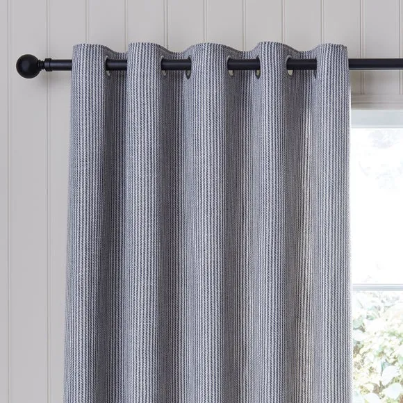 Walker Tonal Stripe Eyelet Curtains 1