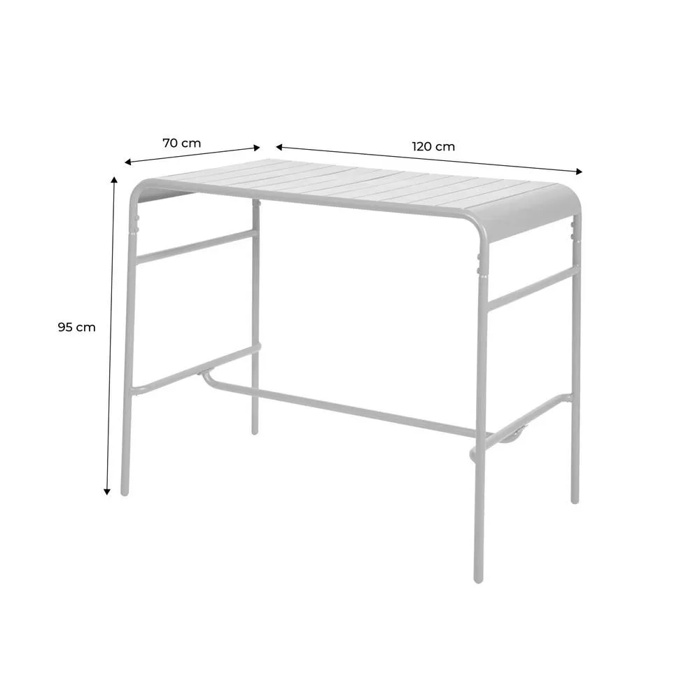 sweeek 4-seater metal garden bar table in Terracotta 6