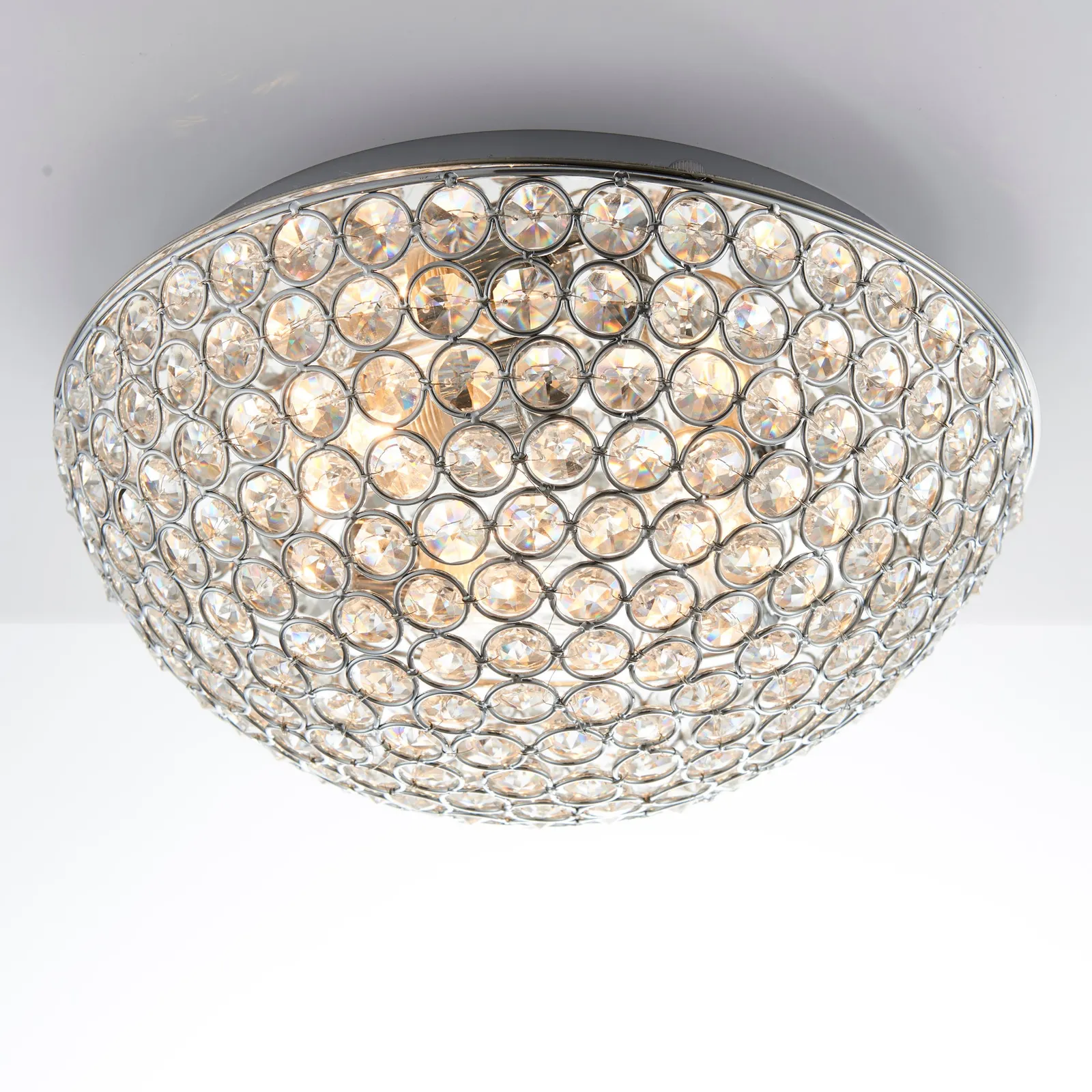 Vogue 3 Light Chryla Crystal Bathroom Flush Ceiling Light