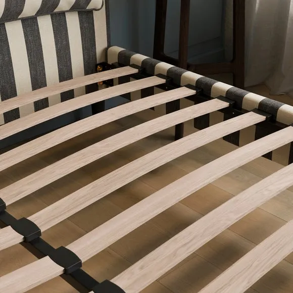 Skylar Woven Stripe Pillow Back Bed Frame 4