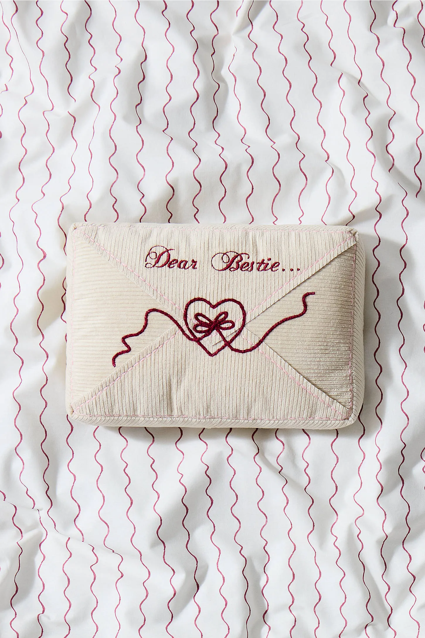 Dear Bestie Envelope Cushion - Cream 2
